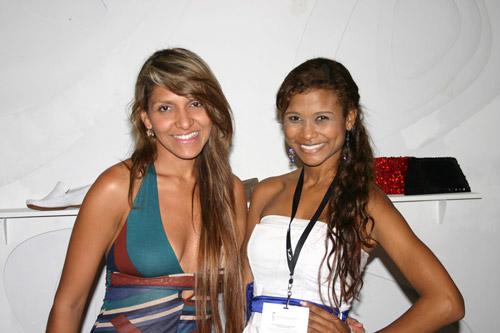 Two smiling, Colombian brides